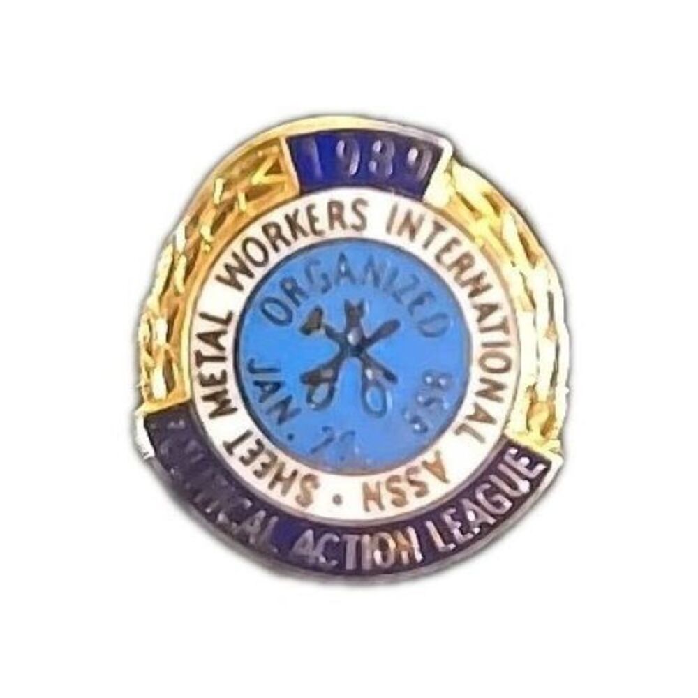Sheet Metal Workers International 1989 Gold Tone Small Pin 5/8 Inch